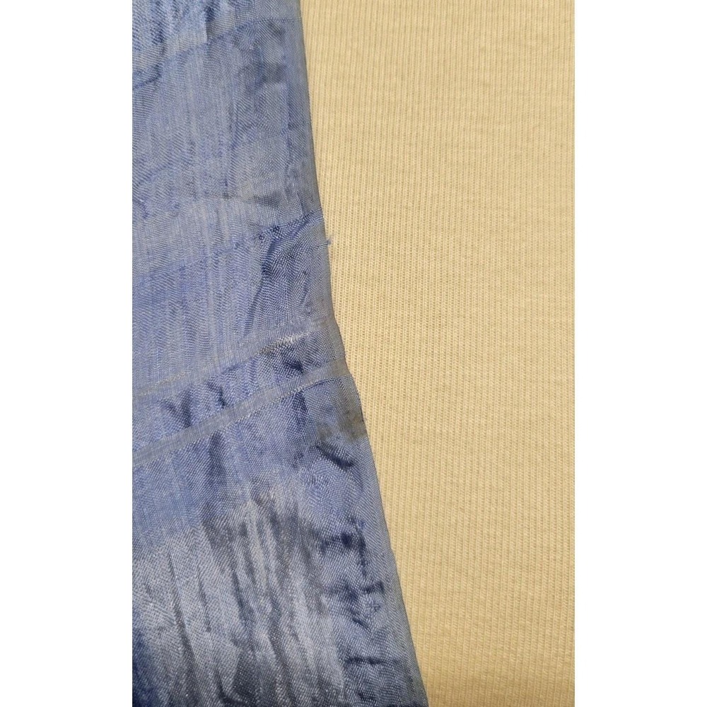 Vintage Sheer 100% Rolled Edge Silk Scarf Blue 64x40 Boho Fairy Quiet Luxury - Picture 8 of 9